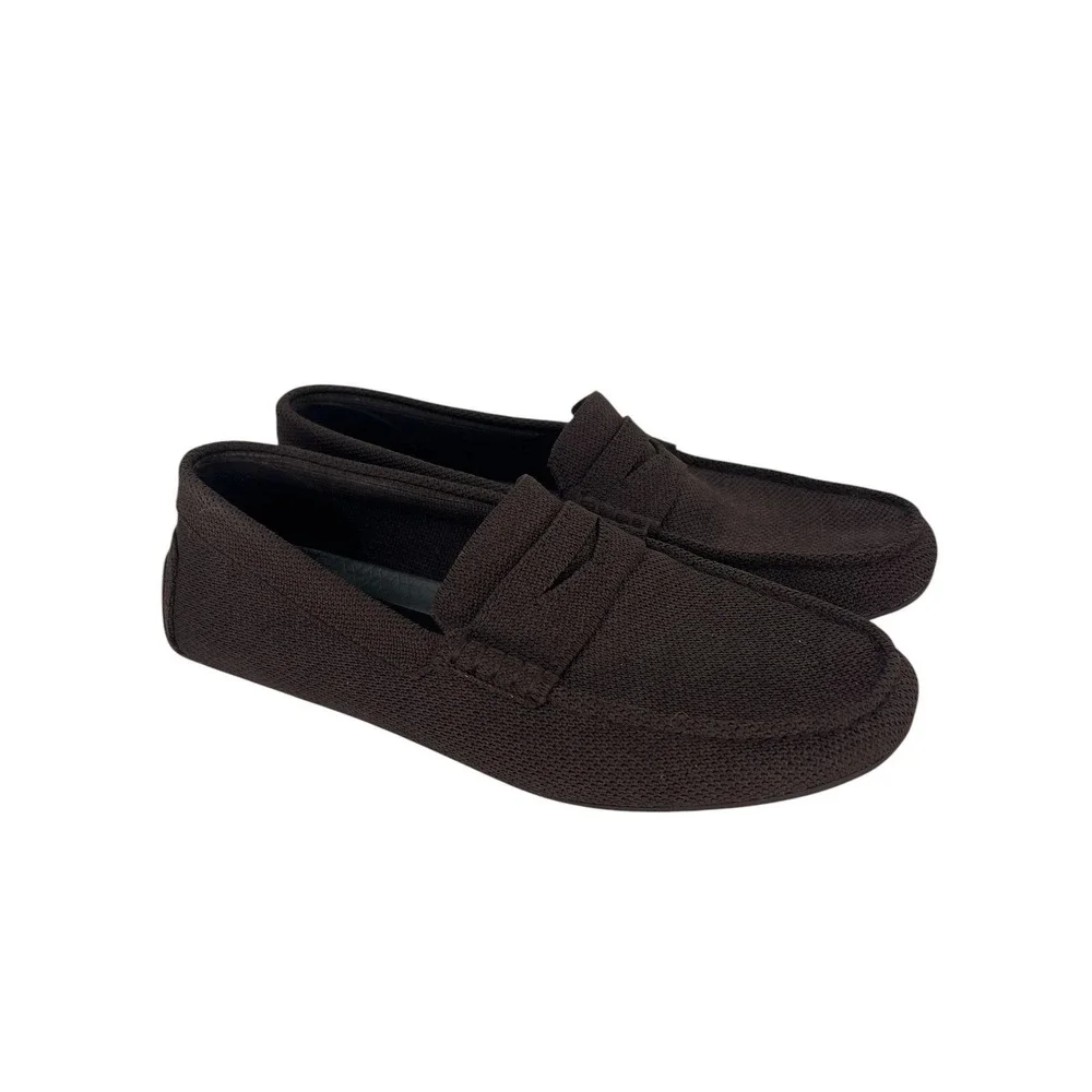 Peter Millar Crown Cruise Knit Driver Loafers Brown Slip On Shoes Size 9